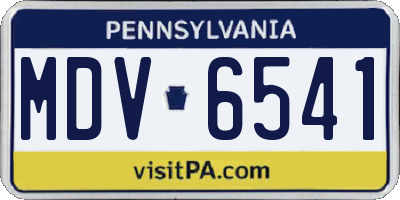 PA license plate MDV6541