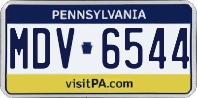 PA license plate MDV6544