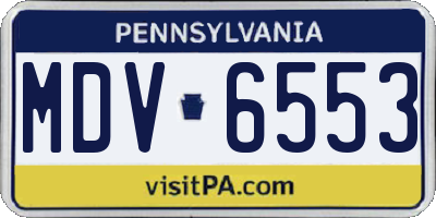 PA license plate MDV6553