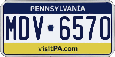PA license plate MDV6570