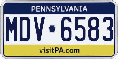 PA license plate MDV6583