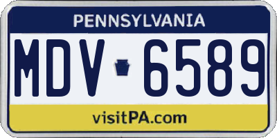 PA license plate MDV6589