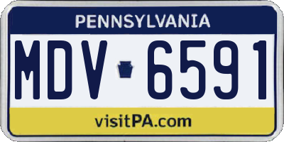 PA license plate MDV6591