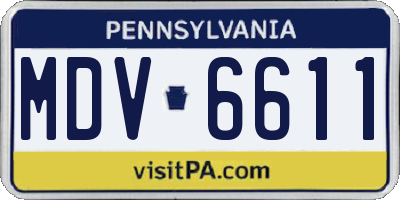 PA license plate MDV6611