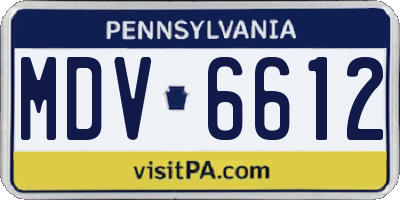 PA license plate MDV6612
