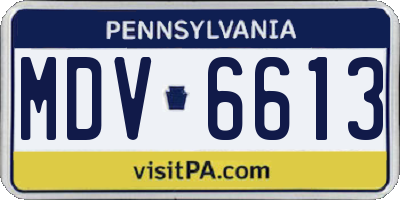 PA license plate MDV6613