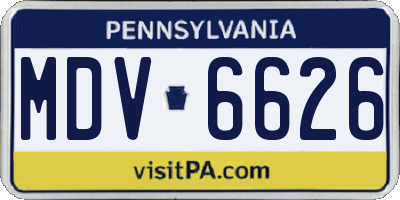 PA license plate MDV6626