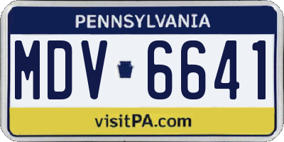 PA license plate MDV6641