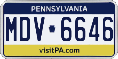PA license plate MDV6646