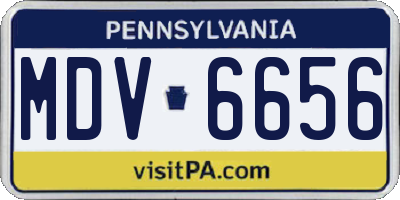 PA license plate MDV6656