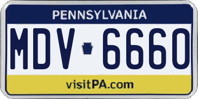 PA license plate MDV6660