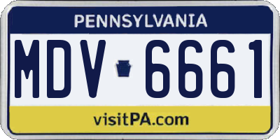 PA license plate MDV6661