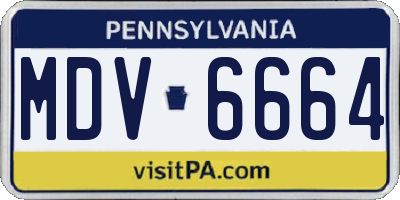 PA license plate MDV6664