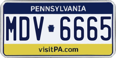 PA license plate MDV6665