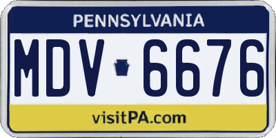 PA license plate MDV6676