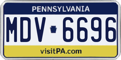 PA license plate MDV6696