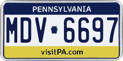 PA license plate MDV6697