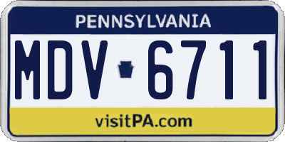 PA license plate MDV6711