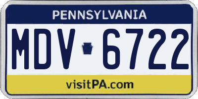 PA license plate MDV6722