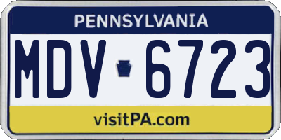 PA license plate MDV6723