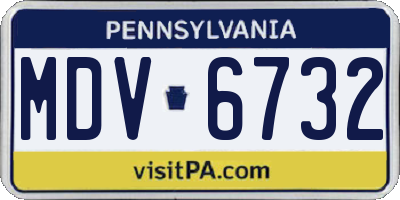PA license plate MDV6732
