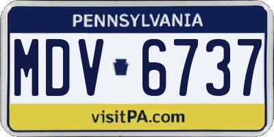 PA license plate MDV6737