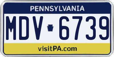 PA license plate MDV6739