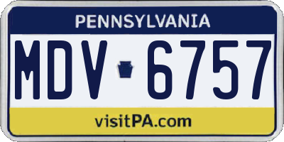 PA license plate MDV6757