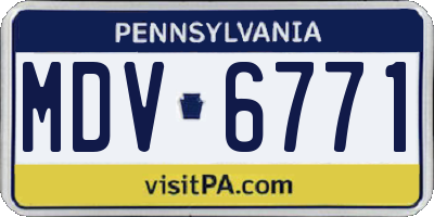 PA license plate MDV6771