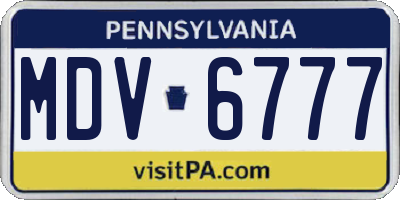 PA license plate MDV6777