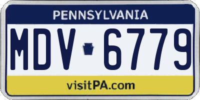 PA license plate MDV6779