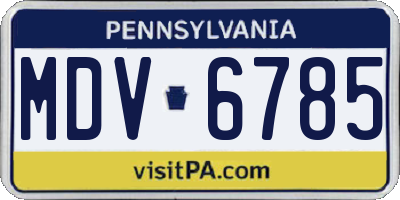 PA license plate MDV6785