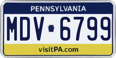 PA license plate MDV6799