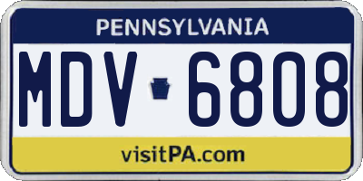 PA license plate MDV6808