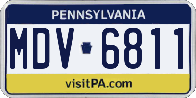 PA license plate MDV6811