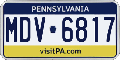 PA license plate MDV6817