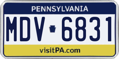 PA license plate MDV6831