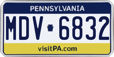 PA license plate MDV6832