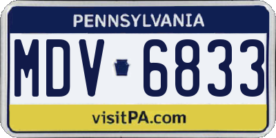 PA license plate MDV6833