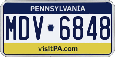 PA license plate MDV6848