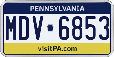 PA license plate MDV6853