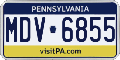 PA license plate MDV6855