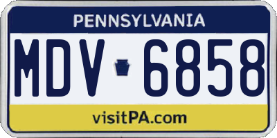 PA license plate MDV6858