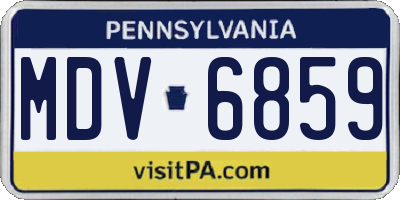 PA license plate MDV6859