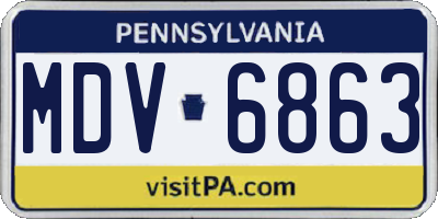 PA license plate MDV6863