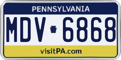 PA license plate MDV6868