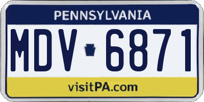 PA license plate MDV6871