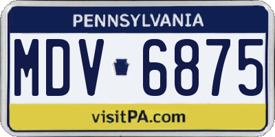 PA license plate MDV6875