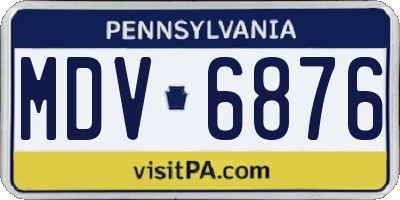 PA license plate MDV6876