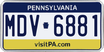 PA license plate MDV6881